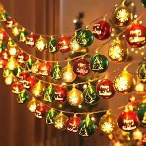 Dây Đèn Trang Trí Giáng Sinh 10/20 Bóng LED Chạy Pin Nhiều Màu Sắc Dùng Cho Nhà Cửa Cây Thông Noel Phòng Ngủ Phòng Khách Tiệc Tùng