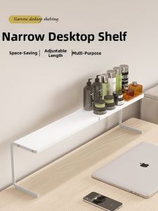 Ultra-Thin Dormitory Desktop Organizer Shelf Bedside Layered Storage Rack Narrow Design Extendable Gap Filler Bedroom Decor