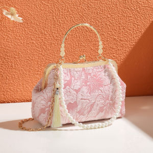 MEIFEI | Fasion Beads National Style Lock Printed Shoulder Hand Evening Bag