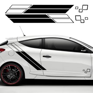 Car Door Side Stickers for Renault megane Auto Sport Stripes Decoration Vinyl Decals PVC Self-adhesive Car Body Film Accessories