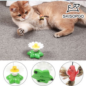 SKISOPGO Butterfly Teaser Cat Toy Electric Rotating Cat Toy Automatic Cat Scratch Toys Interactive Cat Exercise Training Cats Wand