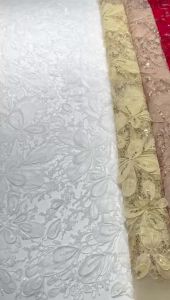 African Sequins Beaded Lace Fabric 2026 High Quality Sequence Embroidery French Nigerian Lace Fabric For Wedding Dress