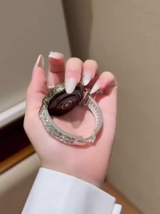 Dây Đeo Đồng Hồ Nữ Đính Kim Cương Tương Thích Với Samsung Galaxy Watch 7/6/5/4/3 Huawei Watch GT6/5/4 Xiaomi Watch 5 S5 S4 S3 - Vòng Đeo Tay Bằng Thép Không Gỉ 18/20/22mm