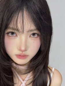 TINACON | Mắt Kính>Contact Lens Thay Thế 6 Tháng Đường Kính Lớn Không Viền Màu Tím Pha Á Châu