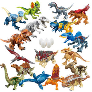 Jurassic Dinosaurs World Velociraptor Triceratops Indominus T-Rex Model Building Blocks Assemble Educational Toys For Kids Gifts