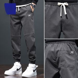 ROMON | Loose Fit Black Harajuku Style Workwear Trousers For Men Spring Autumn New Fashion Brand Romon Cuffed Long Casual Pants