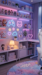 ACTIVEONE Kerusi Komputer Permainan Ergonomic Gaming Chair Livestream Chair Pink Girls Home Cute Computer Chair Bedroom With Soft Latex Backrest - Fulfilled by ACTIVEONE