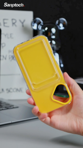 Sanptoch Đơn Giản thẻ màu Khe Cắm vỏ điện thoại Cho iPhone 16 15 14 13 Pro Max Rõ Ràng nhựa TPU mềm + Màu Cứng PC Bìa Cho iPhone 16 Pro Max Hình Ảnh Khe Cắm Chống Sốc Vỏ bảo vệ