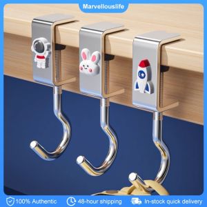 Schoolbag Hook Desk Side Backpack Hanger Table Edge Storage Hook Adjustable Rotatable Removable Load-bearing Punch-free Hooks