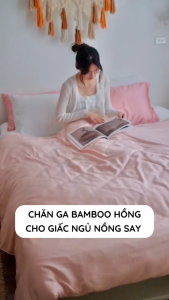 Bộ chăn ga gối 4 món Organic Bamboo mềm mại thoáng khí - Set 2 vỏ gối 1 ga giường bo chun và 1 vỏ chăn