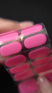 20Tips Solid Color Semi Cured Gel Nail Strips DIY Long-Lasting UV Nail Sticker Gradient Full Cover Gel Manicure Wraps