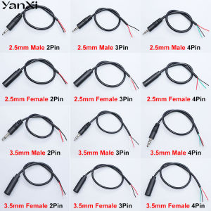 1/3/5Pcs 2.5 3.5mm Mono Stereo Audio Cable Male Female Plug Jack Connector 2/3/4Pin Extension Wire DIY Earphone Mic Repair Cable