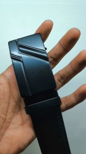 Sabuk Ikat Pinggang Gesper Besi Rel Otomatis Kulit Sintetis Polyurethane Pria Casual CHN2