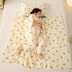 Summer Cotton Sleep Bag for Babies Double Layer Pure Cotton Air Conditioner Quilt Anti-Kick Toddler Nursery Comforter Blanket
