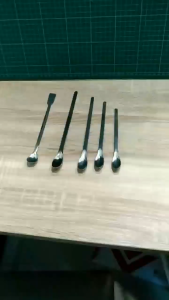 Muỗng lấy hóa chất Inox 304 không gỉ đầu TRÒN đầu THON DẸT (1 cái)