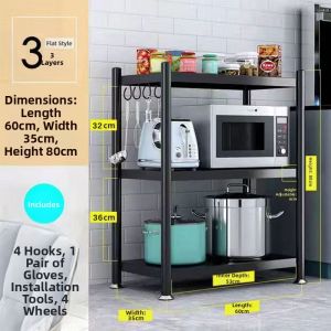 Carbon Steel Kitchen Storage Rack Multi-Layer