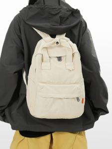 Retro Canvas Backpack Casual Travel School Commute Womens Bag Leisure Outdoor Activity Shoulder Bag Zipper Closure No Frame