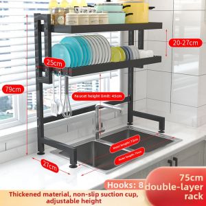 Bowl and Dish Storage Organizer Drain Rack
