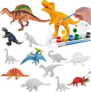 6/8PCS Unpainted DIY Dinosaur Paint Kit 3D Blank Dinosaur Figures Craft Painting Set Montessori Educational Creative Graffiti