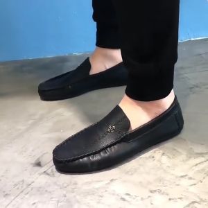 Trend loafers for men Korean style design waterproof Black shoes pu leather formal fashion loafer shoes