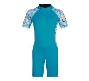 Kids 3mm Thermal Swimsuit Diving Suit Girl Boys Long Sleeves Winter Thickened Cold Protection One-Piece Insulation Swimsuit