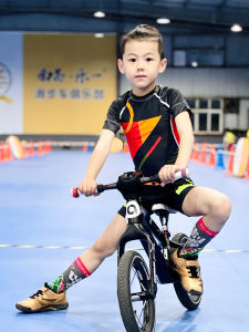 RJYC Brand Summer Short Sleeve Childrens Balance Bike Riding Suit Sports Competition Version Indoor Quick Dry Breathable