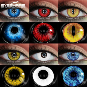 EYESHARE 1pair Halloween Colorful Contact Lenses for Eyes Anime Cosplay Blue Eye Lenses Multicolored Lenses Yearly Yellow Lenses