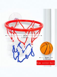 Mini Solid Rubber Elastic Ball Small Basketball Set Wrist Coordination Training Indoor Shooting Table Game Fun Toy for Kids