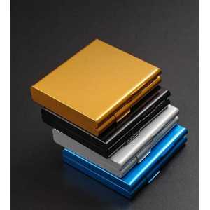 (COD) kotak penyimpanan kertas gulung elegan metal cigarette case 20 slot - EG5800 - Hitam