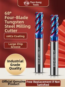 TG | Stainless Steel 68 Degree 4 Flute Carbide Coated Extended End Mill