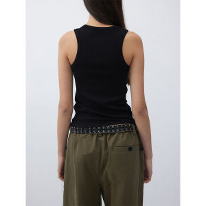 Áo Vest Thêu Logo Màu Tương Đồng Bên Hông Mới RandomPiece24 Thiết Kế Vai Rộng Cổ Điển Kiểu Dáng Công Sở Mùa Xuân 2024