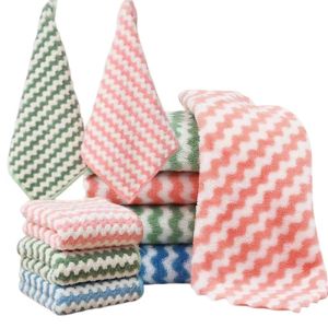 2/4pcs Dishcloths Coral Fleece Super Absorbent Pan Pot Pads Dishrag Kitchen Dishes Cleaning Rag Towels Napery Dishcloth Rags