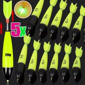 5pcs Fishing Floats Luminous Fishing Accessories Fishing Night Float Night Fishing Light Up Bobbers for Sea Ocean Rock Fishing