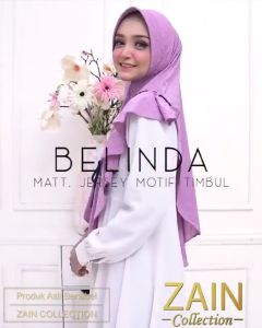Zain -  Hijab Instan Simple Belinda Jersey Korea Motif Timbul Kerudung Bergo Instan High Quality