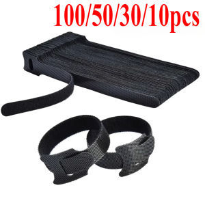 10-100PCS Nylon Cable Ties 15CM Organizer Wire Winder Hook Loop Strap on Charging Cable Earphone Mouse Cord Office Management