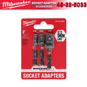 Milwaukee | MILWAUKEE 48-32-5033 SHOCKWAVE Impact Hex Shank Socket Adapter Set 3 Pieces Impact Duty Socket Adapter Power Tool Accessories