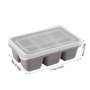 ปลอดภัยซิลิโคน ICE CUBE แม่พิมพ์พร้อมฝาปิด 6 กริดน้ําแข็งสแควร์แม่พิมพ์นํากลับมาใช้ใหม่วิสกี้ I Ce Cube แม่พิมพ์ DIY โฮมเมด Barware