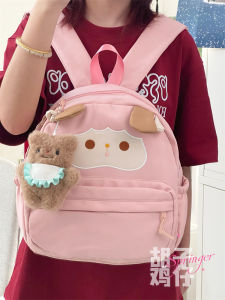 Cute Lamb Soft Girl Small Bookbag Female Korean Style Girl Student Mini Backpack Good-looking Lightweight Casual Backpack