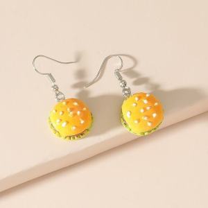 Creative Stylish Acrylic Funny Hamburger Earrings Young Adult Y2g Fashion Fun and Cute Artificial Food Earrings