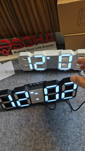 JD-01 Jam Digital 3D Dinding Meja Tembok Lampu LED Light clock Wall Dekorasi Minimalis Modern