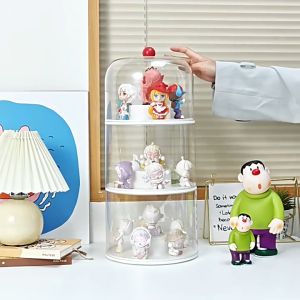 Pop Mart Display Box Rotating Blind Box Storage Dust Proof Cabinet Transparent Storage Box Cabinet Display Rack 手办收纳盒