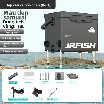 RIVER FISH | Thùng Câu Cá Mini 18L Chân Nâng Hạ Đa Năng