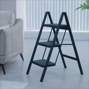 Multipurpose Ladder 3 Step Iron Foldable Ladder Folding Stool Portable Stair Ladder Decoration Kitchen Bedroom Office