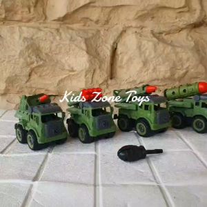 Mainan Anak Mobil Tentara / Truck Engineering Military 4 in 1 DIY