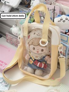 Cute Sweet Girl Transparent Cartoon Backpack Female K-style Minimalist Easiest for Match Two-Side Back Small Bag Young Adult Student Baby Walking Messenger Bag