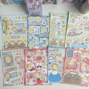 Cute Little Girl Cartoon Stickers Gubenkuca Mobile Phone Case Material Scrapbooking Stickers Korean Style Cultural Supplies