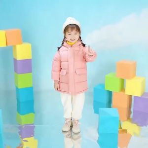 Girls Boys Warm Down Coat Kids Thickened Hooded Jackets Childrens Winter Cotton Clothing Kids Solid Casual Parkas 3-10 Years