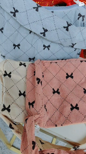 Cute Bow Knot Print Pattern Underarm Bag Trendy Coquette Corduroy Christmas Gift Idea Shoulder Handbag