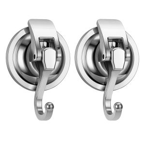 Set of 2 Traceless Suction Hangers for Kitchen and Bathroom Reusable Wall Mount Storage Solution