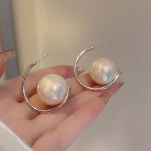 Rhineland~Large Pearl Earrings Womens Fashionable Small Design High-End Feel New 2025 Elegant Ear Jewelry Pair